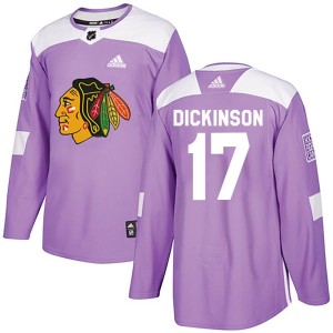 Youth Chicago Blackhawks Jason Dickinson Adidas Authentic Fights Cancer Practice Jersey - Purple