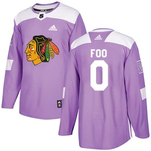 Youth Chicago Blackhawks Parker Foo Adidas Authentic Fights Cancer Practice Jersey - Purple