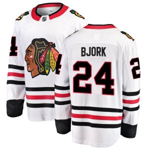 Men's Chicago Blackhawks Anders Bjork Fanatics Branded Breakaway Away Jersey - White