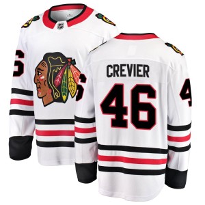 Men's Chicago Blackhawks Louis Crevier Fanatics Branded Breakaway Away Jersey - White