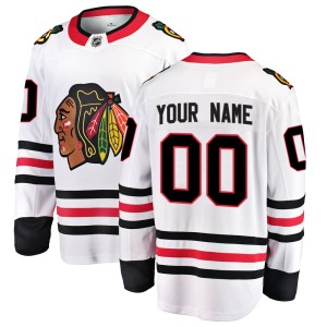 Men's Chicago Blackhawks Custom Fanatics Branded Breakaway Away Jersey - White