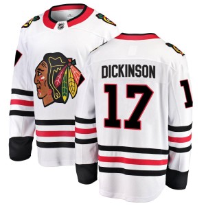 Men's Chicago Blackhawks Jason Dickinson Fanatics Branded Breakaway Away Jersey - White