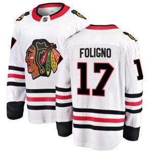 Men's Chicago Blackhawks Nick Foligno Fanatics Branded Breakaway Away Jersey - White