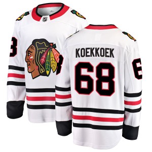 Men's Chicago Blackhawks Slater Koekkoek Fanatics Branded Breakaway Away Jersey - White