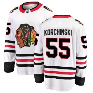 Men's Chicago Blackhawks Kevin Korchinski Fanatics Branded Breakaway Away Jersey - White