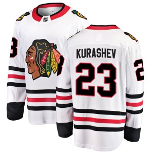 Men's Chicago Blackhawks Philipp Kurashev Fanatics Branded Breakaway Away Jersey - White