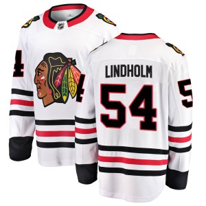 Men's Chicago Blackhawks Anton Lindholm Fanatics Branded Breakaway Away Jersey - White