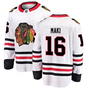 Men's Chicago Blackhawks Chico Maki Fanatics Branded Breakaway Away Jersey - White