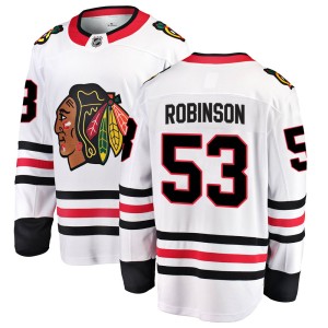 Men's Chicago Blackhawks Buddy Robinson Fanatics Branded Breakaway Away Jersey - White
