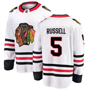 Men's Chicago Blackhawks Phil Russell Fanatics Branded Breakaway Away Jersey - White