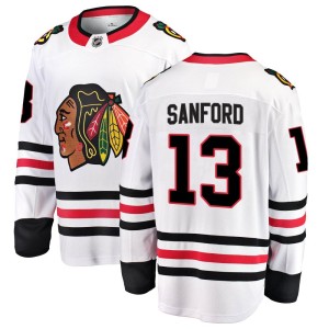Men's Chicago Blackhawks Zach Sanford Fanatics Branded Breakaway Away Jersey - White
