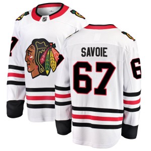 Men's Chicago Blackhawks Samuel Savoie Fanatics Branded Breakaway Away Jersey - White