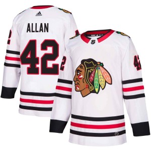 Youth Chicago Blackhawks Nolan Allan Adidas Authentic Away Jersey - White
