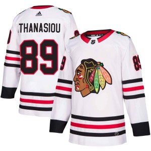 Youth Chicago Blackhawks Andreas Athanasiou Adidas Authentic Away Jersey - White