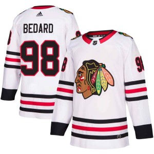Youth Chicago Blackhawks Connor Bedard Adidas Authentic Away Jersey - White