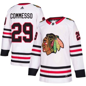 Youth Chicago Blackhawks Drew Commesso Adidas Authentic Away Jersey - White