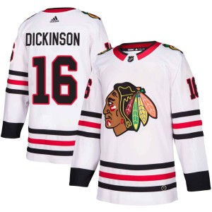 Youth Chicago Blackhawks Jason Dickinson Adidas Authentic Away Jersey - White