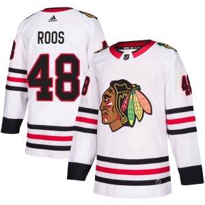 Youth Chicago Blackhawks Filip Roos Adidas Authentic Away Jersey - White