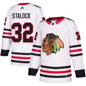 Youth Chicago Blackhawks Alex Stalock Adidas Authentic Away Jersey - White
