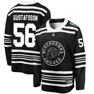 Men's Chicago Blackhawks Erik Gustafsson Fanatics Branded 2019 Winter Classic Breakaway Jersey - Black