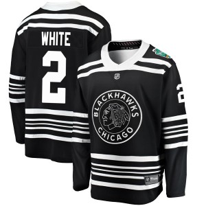 Men's Chicago Blackhawks Bill White Fanatics Branded Black 2019 Winter Classic Breakaway Jersey - White