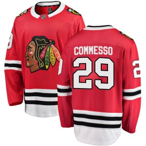 Youth Chicago Blackhawks Drew Commesso Fanatics Branded Breakaway Home Jersey - Red