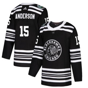 Men's Chicago Blackhawks Joey Anderson Adidas Authentic 2019 Winter Classic Jersey - Black