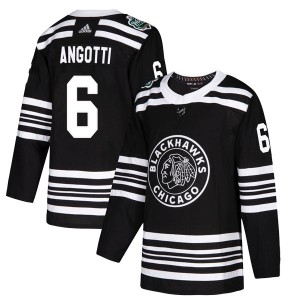 Men's Chicago Blackhawks Lou Angotti Adidas Authentic 2019 Winter Classic Jersey - Black