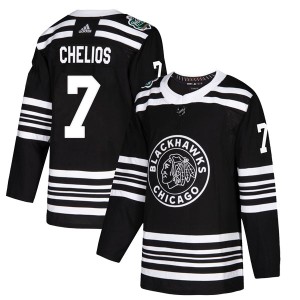Men's Chicago Blackhawks Chris Chelios Adidas Authentic 2019 Winter Classic Jersey - Black