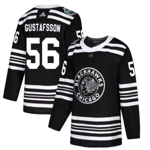 Men's Chicago Blackhawks Erik Gustafsson Adidas Authentic 2019 Winter Classic Jersey - Black