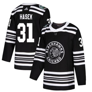 Men's Chicago Blackhawks Dominik Hasek Adidas Authentic 2019 Winter Classic Jersey - Black