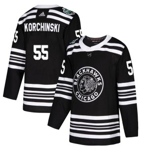 Men's Chicago Blackhawks Kevin Korchinski Adidas Authentic 2019 Winter Classic Jersey - Black