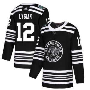 Men's Chicago Blackhawks Tom Lysiak Adidas Authentic 2019 Winter Classic Jersey - Black