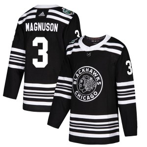 Men's Chicago Blackhawks Keith Magnuson Adidas Authentic 2019 Winter Classic Jersey - Black