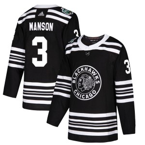 Men's Chicago Blackhawks Dave Manson Adidas Authentic 2019 Winter Classic Jersey - Black