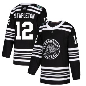Men's Chicago Blackhawks Pat Stapleton Adidas Authentic 2019 Winter Classic Jersey - Black