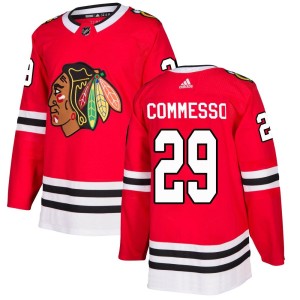Men's Chicago Blackhawks Drew Commesso Adidas Authentic Home Jersey - Red