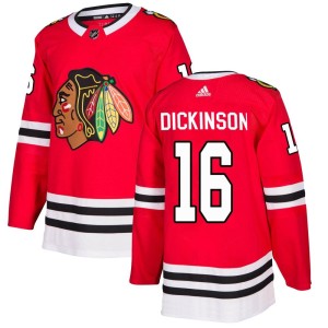 Men's Chicago Blackhawks Jason Dickinson Adidas Authentic Home Jersey - Red