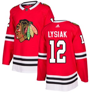 Men's Chicago Blackhawks Tom Lysiak Adidas Authentic Home Jersey - Red