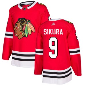 Men's Chicago Blackhawks Dylan Sikura Adidas Authentic Home Jersey - Red