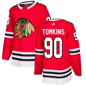 Men's Chicago Blackhawks Matt Tomkins Adidas Authentic Home Jersey - Red