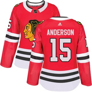 Women's Chicago Blackhawks Joey Anderson Adidas Authentic Home Jersey - Red