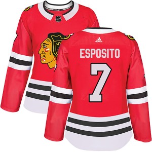 Women's Chicago Blackhawks Phil Esposito Adidas Authentic Home Jersey - Red
