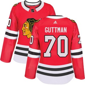 Women's Chicago Blackhawks Cole Guttman Adidas Authentic Home Jersey - Red