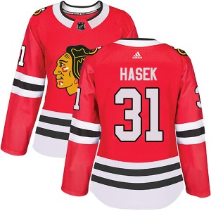 Women's Chicago Blackhawks Dominik Hasek Adidas Authentic Home Jersey - Red