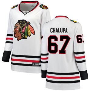 Women's Chicago Blackhawks Matej Chalupa Fanatics Branded Breakaway Away Jersey - White