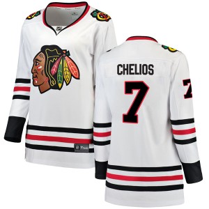 Women's Chicago Blackhawks Chris Chelios Fanatics Branded Breakaway Away Jersey - White