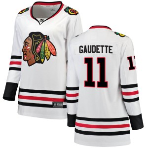 Women's Chicago Blackhawks Adam Gaudette Fanatics Branded Breakaway Away Jersey - White