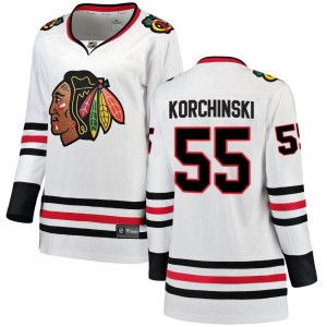 Women's Chicago Blackhawks Kevin Korchinski Fanatics Branded Breakaway Away Jersey - White
