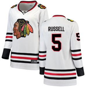 Women's Chicago Blackhawks Phil Russell Fanatics Branded Breakaway Away Jersey - White